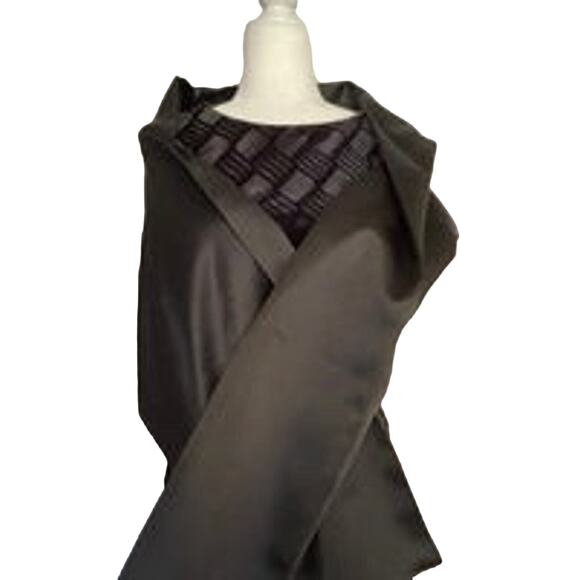Jessica McClintock Size 10 Sleeveless Long Black Velvet Maxi Dress & Wrap NWT - Picture 1 of 10